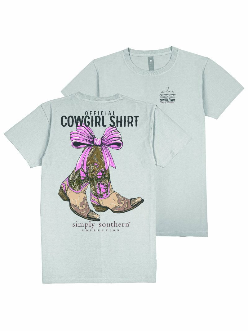 Simply Southern COWGIRL BOOT t-shirt in FOG