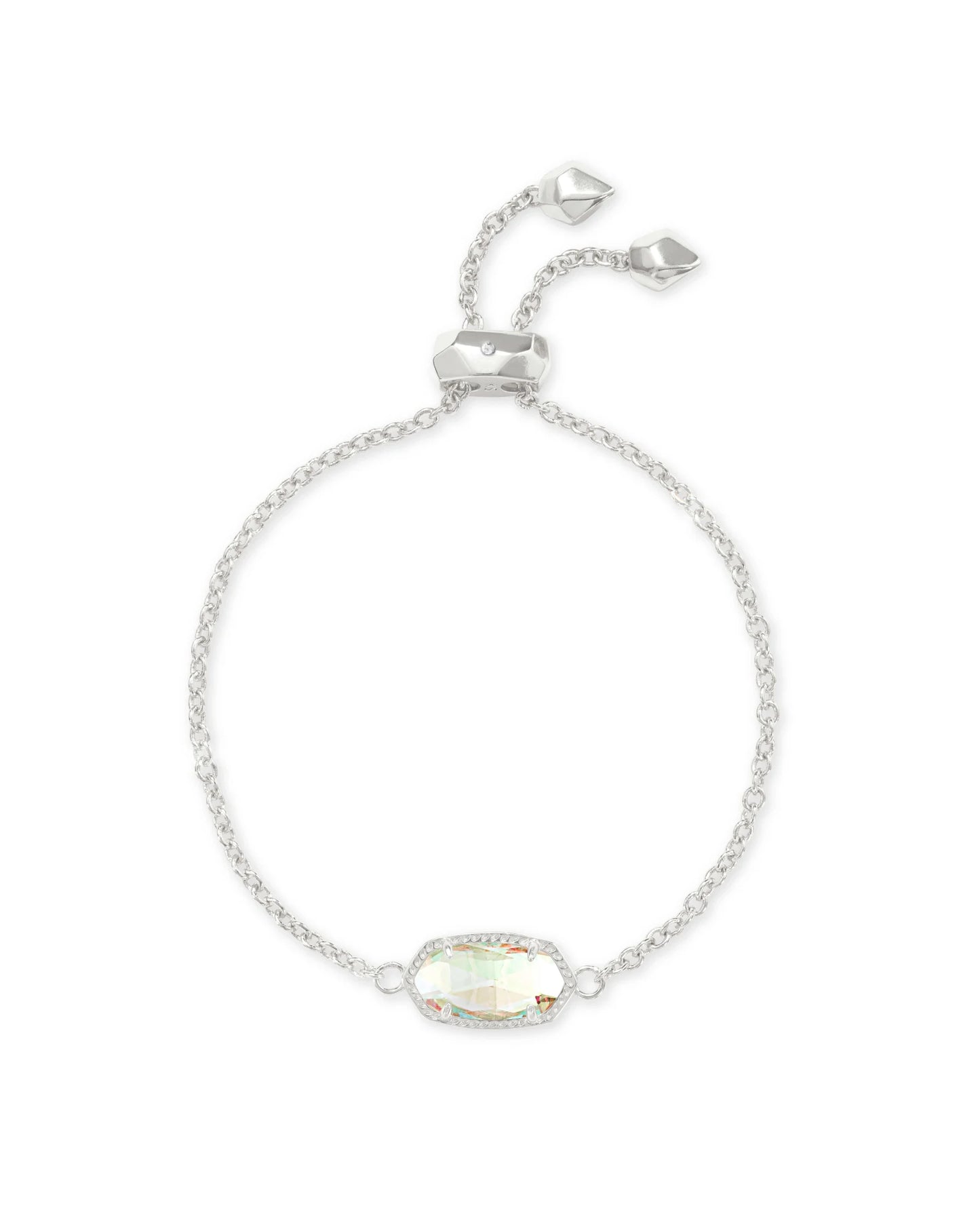 ELAINA DELICATE CHAIN BRACELET in RHODIUM DICHROIC GLASS