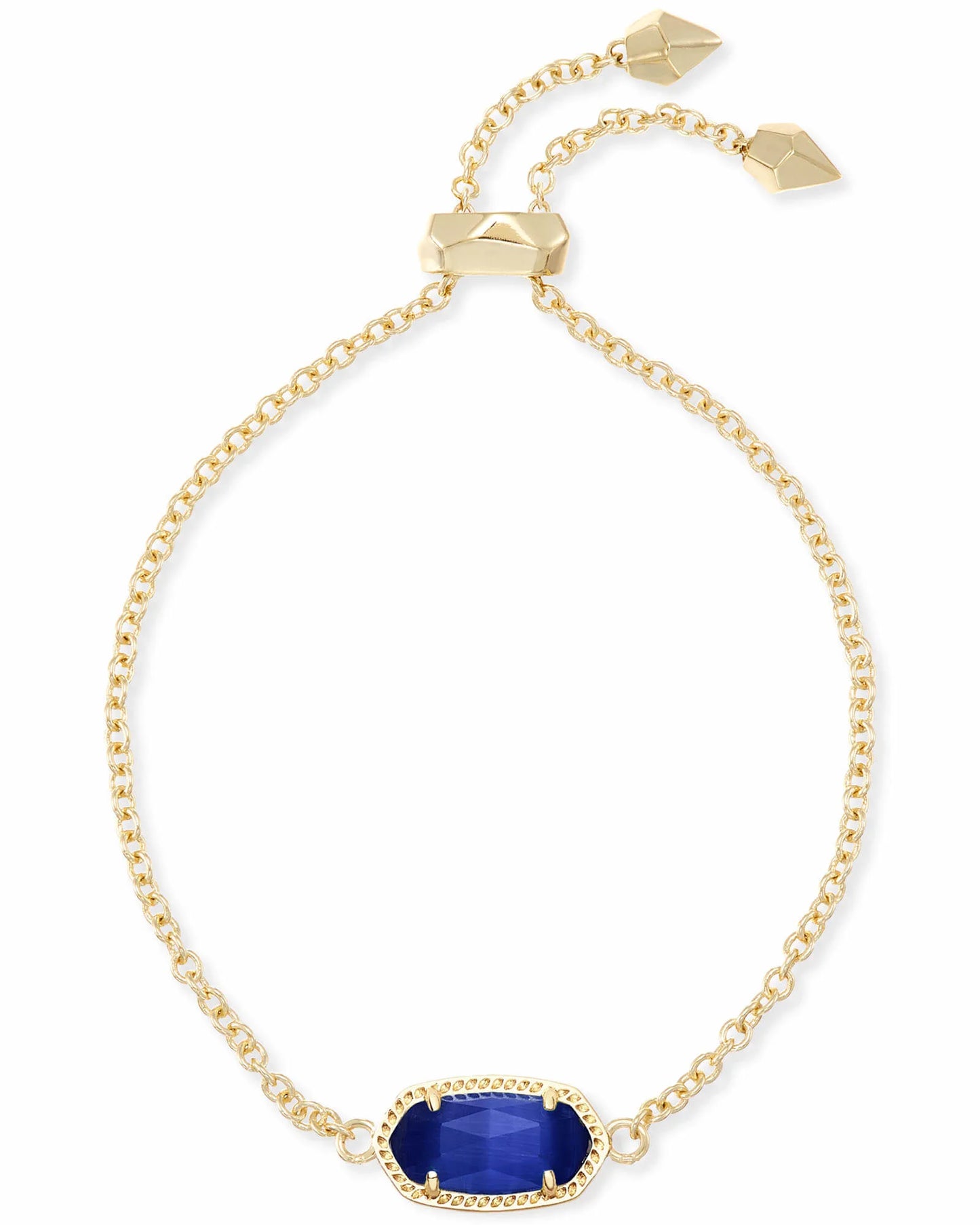 ELAINA DELICATE CHAIN BRACELET in GOLD COBALT CATS EYE