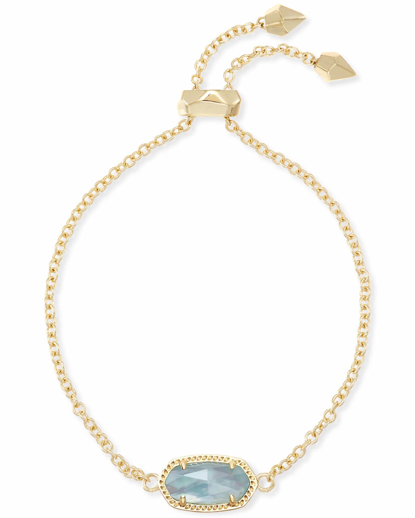 ELAINA DELICATE CHAIN BRACELET in GOLD LIGHT BLUE ILLUSION