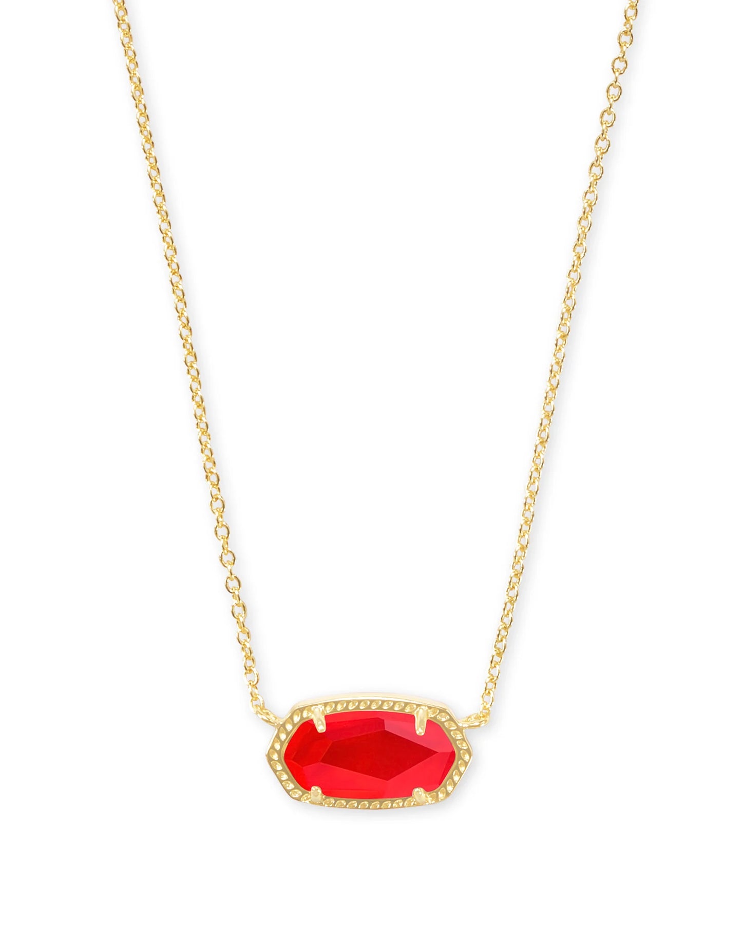 ELISA SHORT PENDANT NECKLACE in GOLD RED ILLUSION