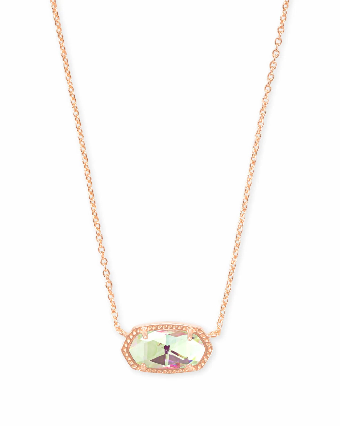 ELISA SHORT PENDANT NECKLACE in ROSE GOLD DICHROIC GLASS