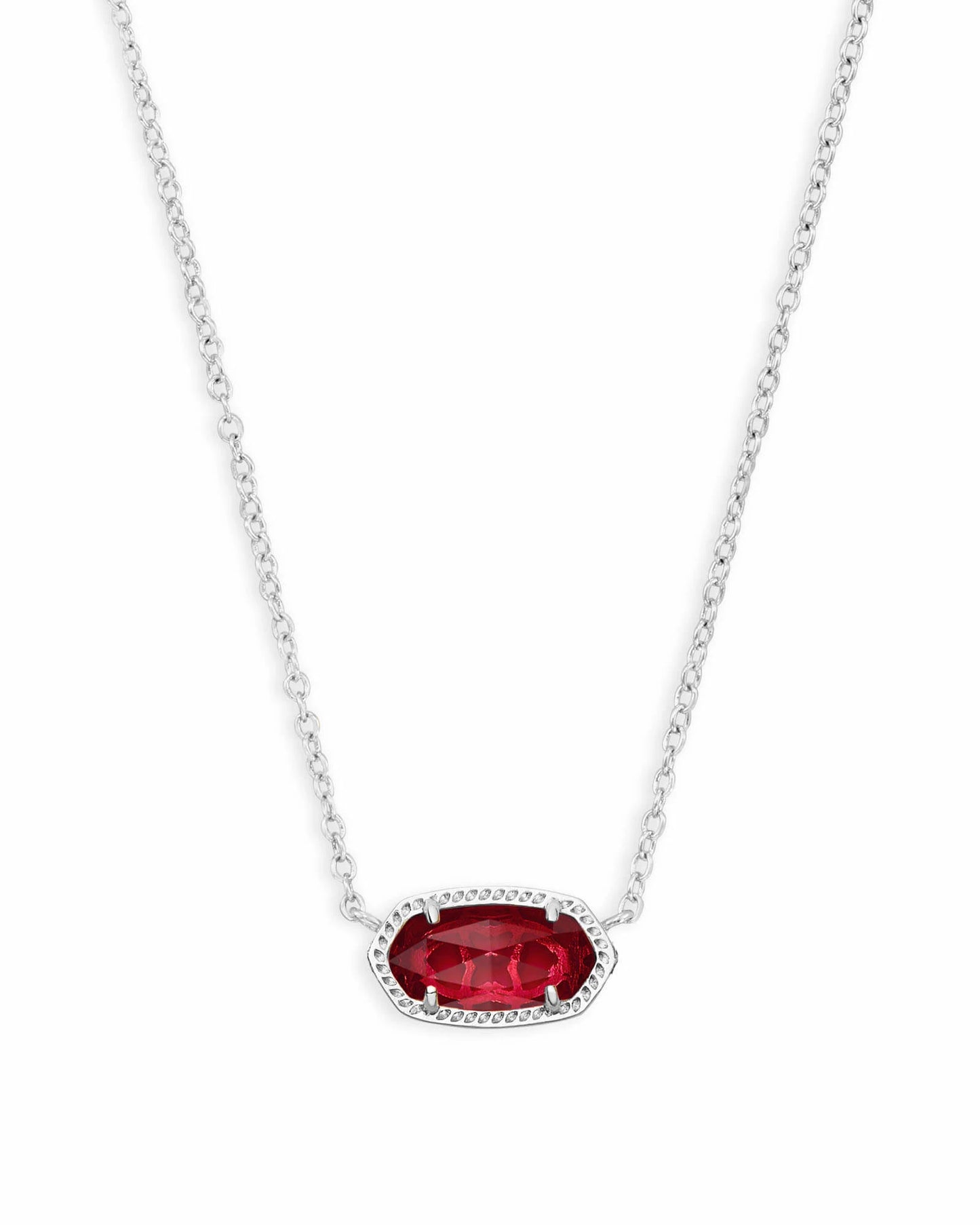ELISA SHORT PENDANT NECKLACE in RHODIUM CLEAR BERRY