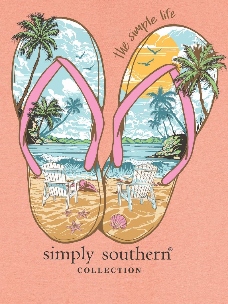 Simply Southern -SANDAL t-shirt in-PEACH