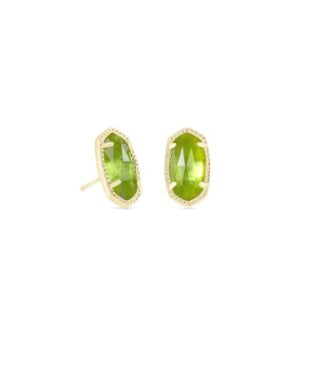 ELLIE STUD EARRINGS GOLD PERIDOT ILLUSION