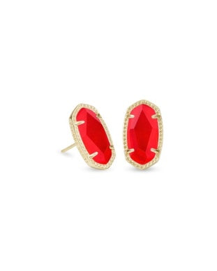 ELLIE STUD EARRINGS GOLD RED ILLUSION