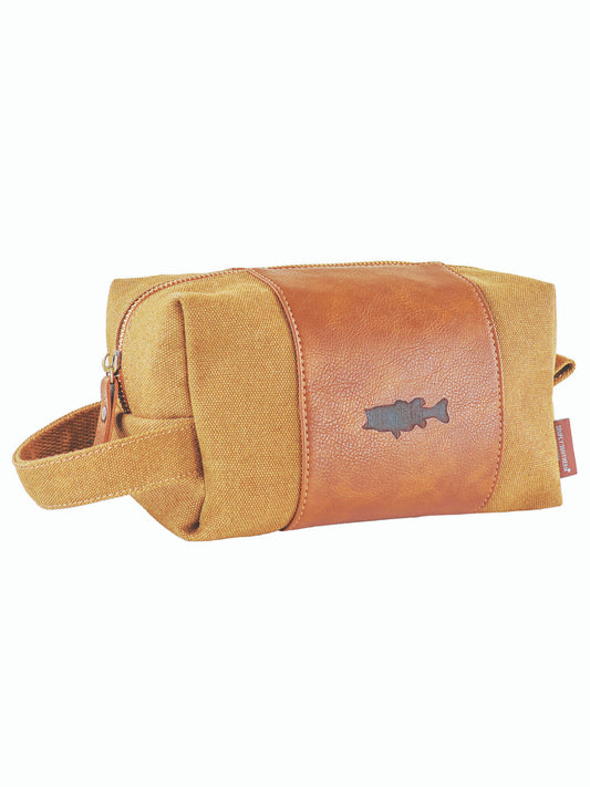 Simply Southern Men's Toiletry Bag with leather detail & embossed Fish