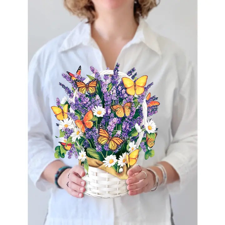 Lavender & Butterflies Bouquet Pop-Up Greeting Cards