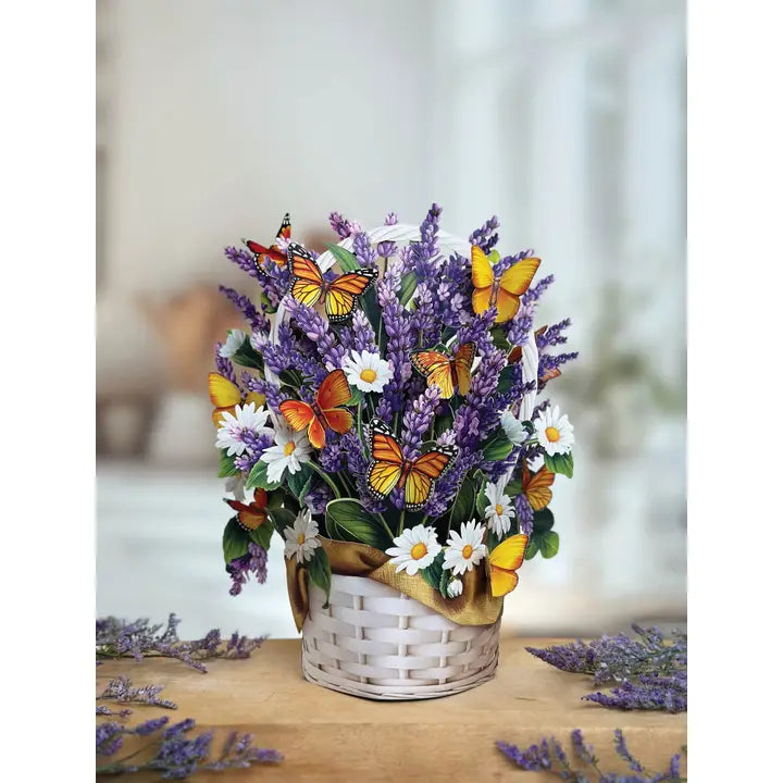 Lavender & Butterflies Bouquet Pop-Up Greeting Cards
