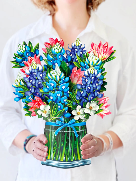 Blue Bonnets Pop-Up Greeting Card