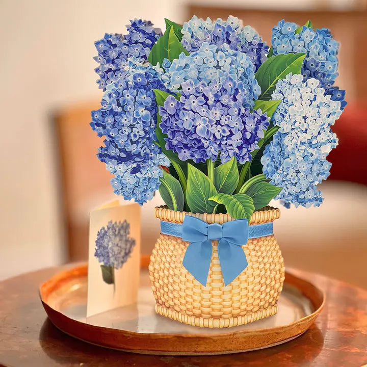 Nantucket Hydrangeas Pop-Up Greeting Card