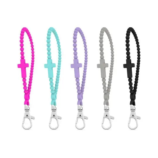 SILICONE JESUS WRISTLET KEYCHAIN