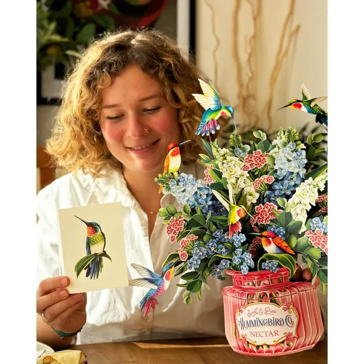 Hummingbird Oasis Pop-Up Greeting Cards