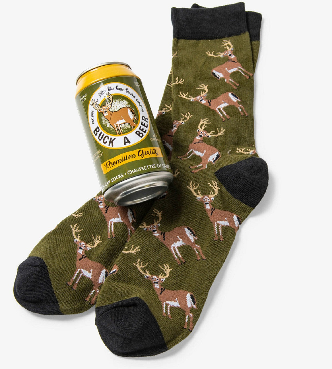 BUCK A BEER Men's Beer Can Socks