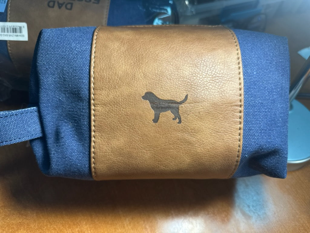 Simply Southern Men's Toiletry Bag with leather detail & embossed Dog