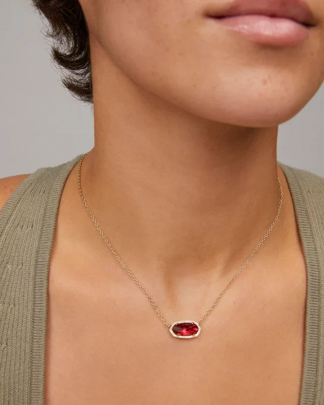 ELISA SHORT PENDANT NECKLACE in GOLD CLEAR BERRY