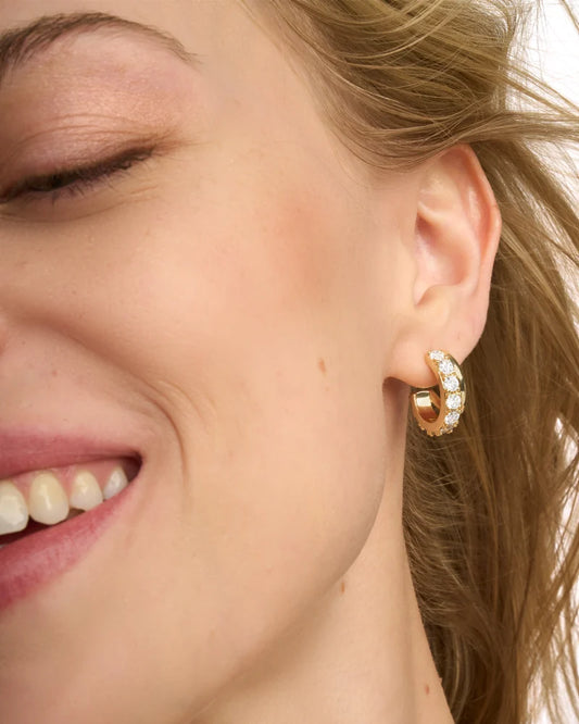 LIVY HUGGIE EARRINGS in GOLD METAL