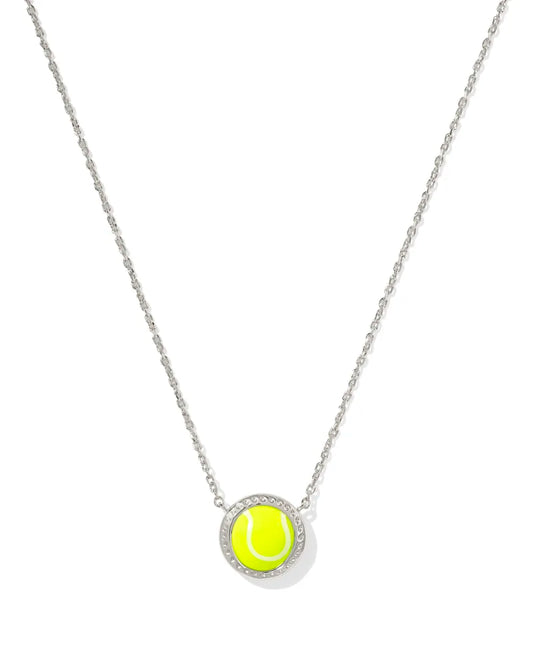 TENNIS SHORT PENDANT NECKLACE in Silver
