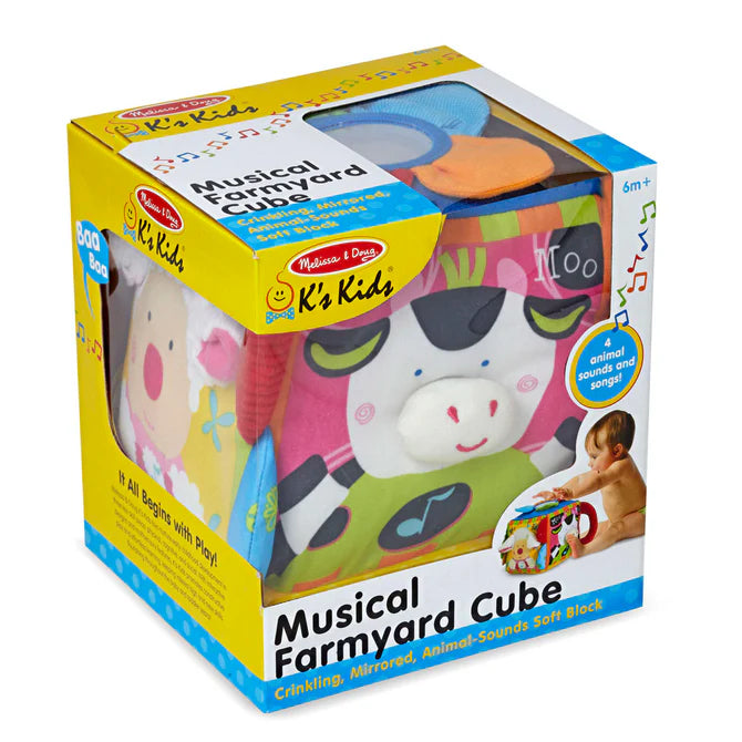 MELISSA & DUG MUSICAL FARMYARD CUBE LEARNING TOY