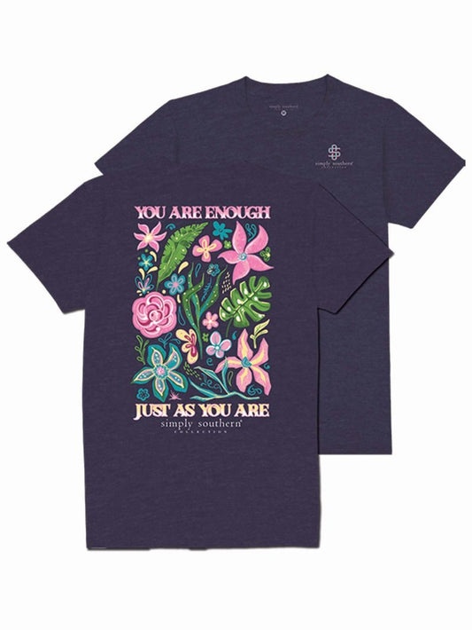 Simply Southern ENOUGH t-shirt in HTHRNVY