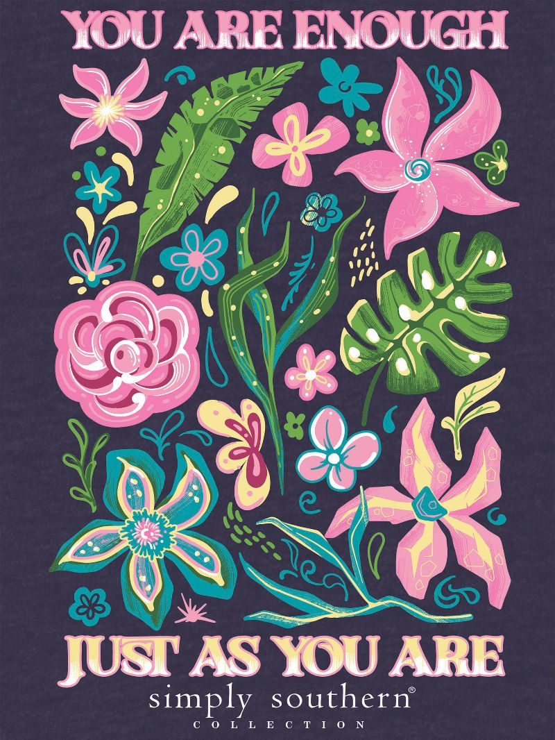 Simply Southern ENOUGH t-shirt in HTHRNVY