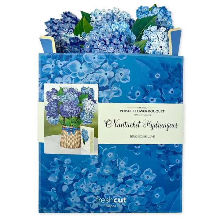 Nantucket Hydrangeas Pop-Up Greeting Card
