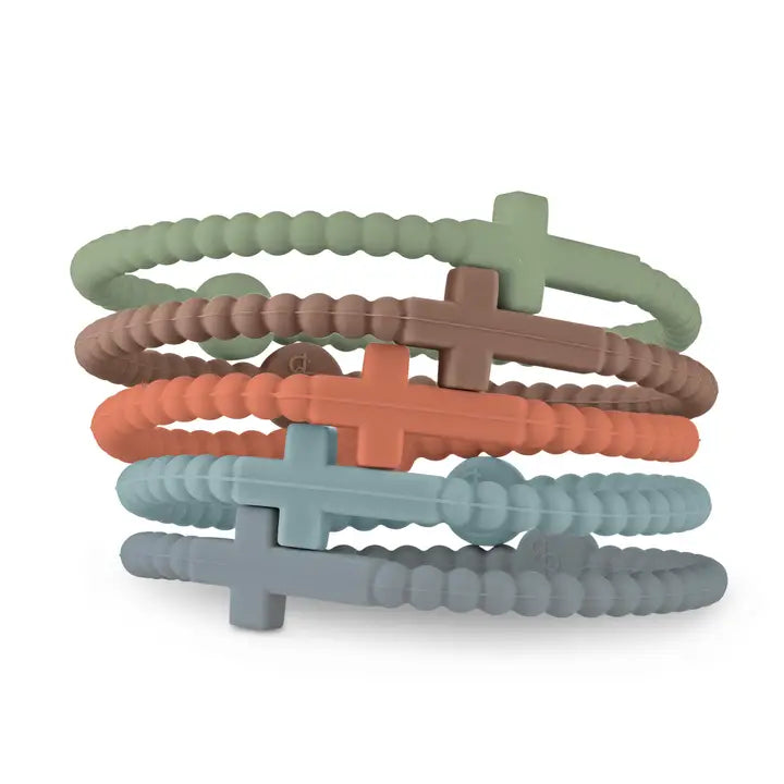 SILICONE JESUS BRACELETS PACK OF 5 MEDIUM