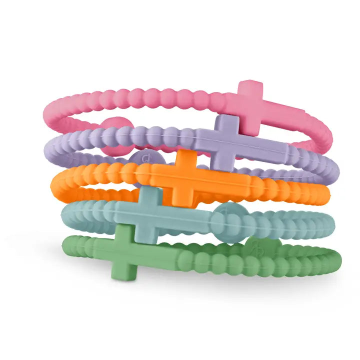 SILICONE JESUS BRACELETS PACK OF 5 MEDIUM