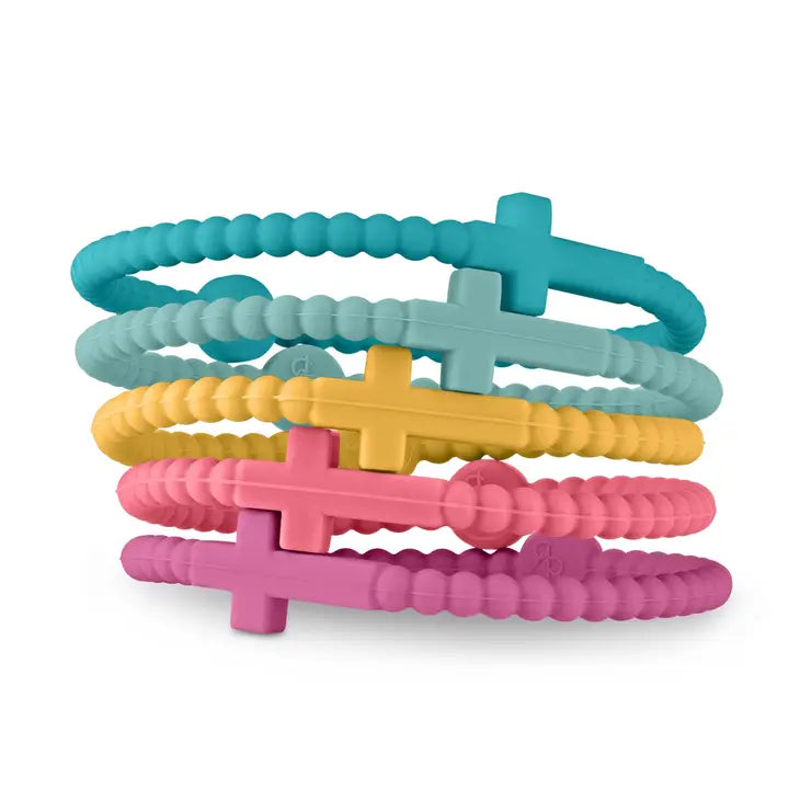 SILICONE JESUS BRACELETS PACK OF 5 MEDIUM