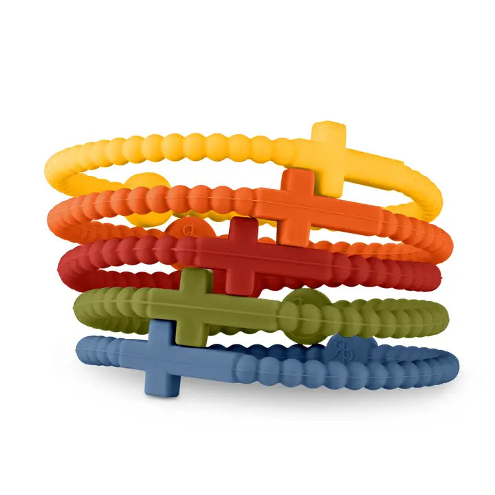 SILICONE JESUS BRACELETS PACK OF 5 MEDIUM