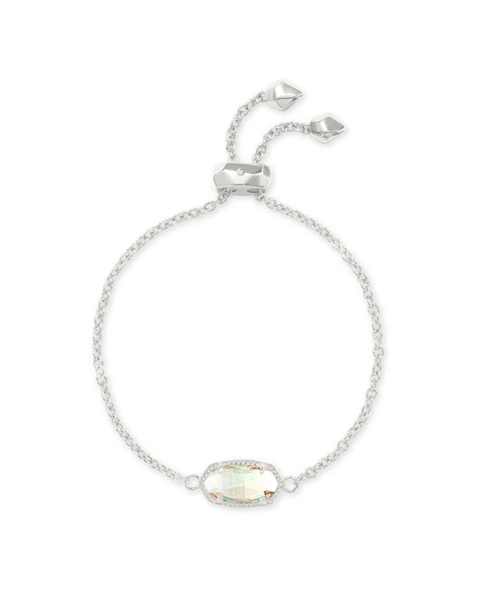 ELAINA DELICATE CHAIN BRACELET in RHODIUM DICHROIC GLASS