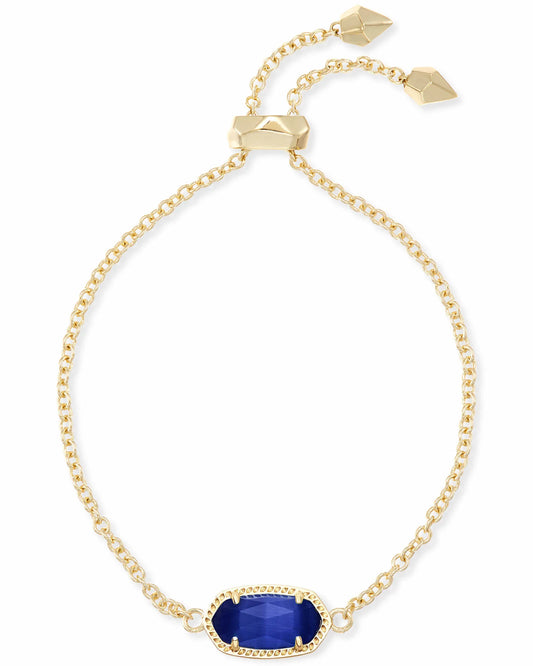 ELAINA DELICATE CHAIN BRACELET in GOLD COBALT CATS EYE