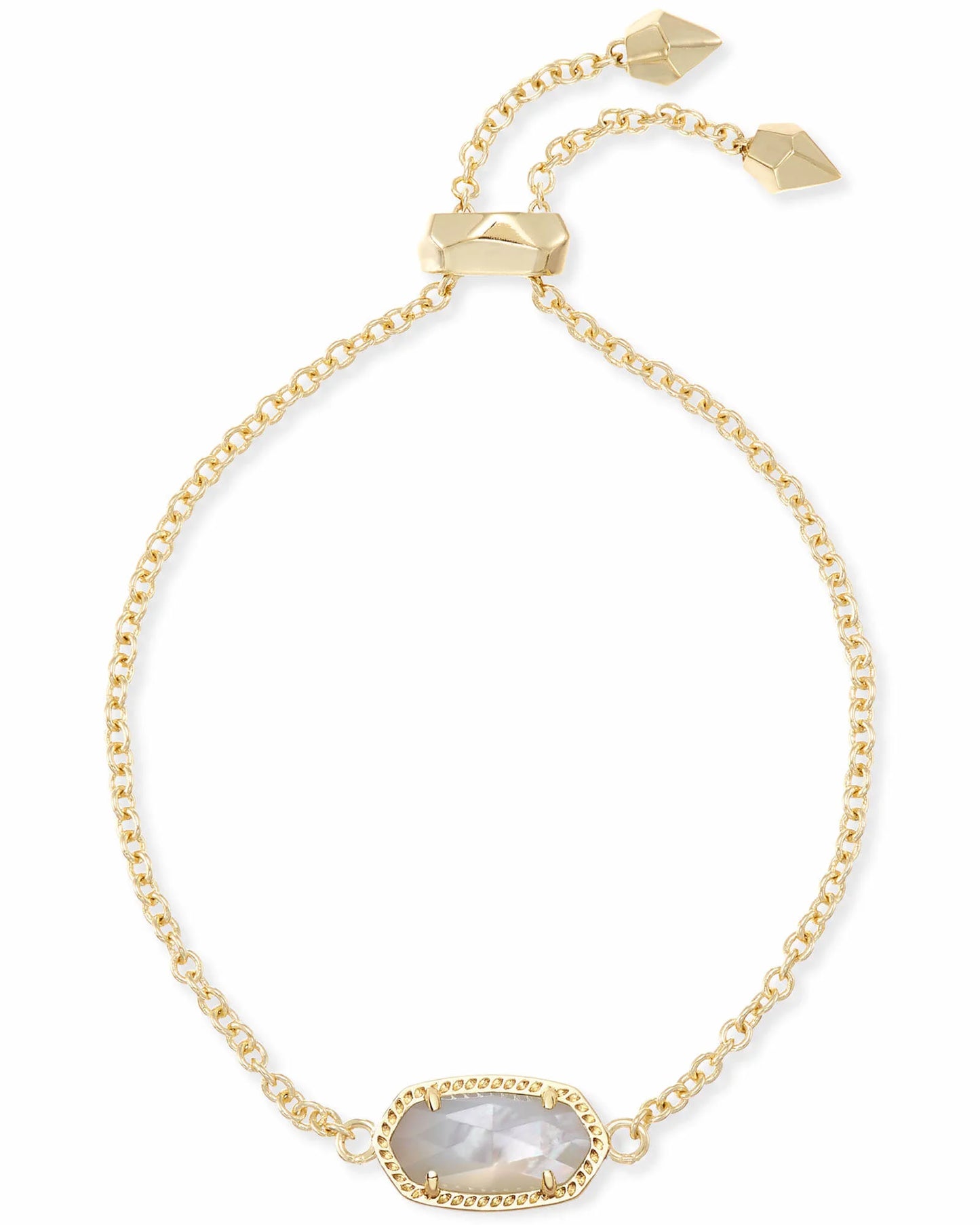 ELAINA DELICATE CHAIN BRACELET in GOLD IVORY MOTHER OF PEARL