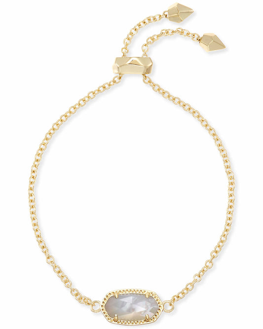 ELAINA DELICATE CHAIN BRACELET in GOLD IVORY MOTHER OF PEARL