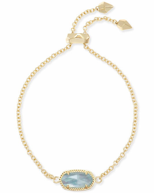 ELAINA DELICATE CHAIN BRACELET in GOLD LIGHT BLUE ILLUSION