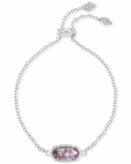 ELAINA DELICATE CHAIN BRACELET in RHODIUM PURPLE AMETHYST