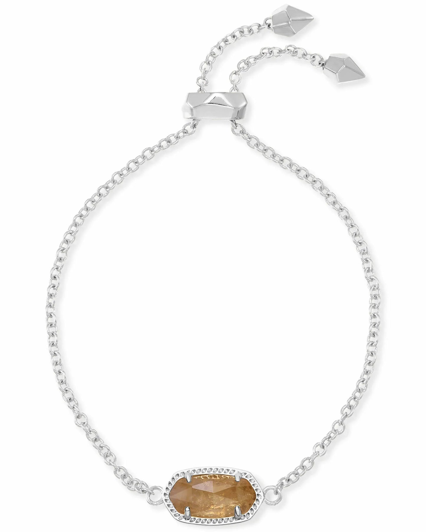 ELAINA DELICATE CHAIN BRACELET in RHODIUM ORANGE CITRINE QUARTZ