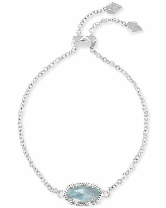 ELAINA DELICATE CHAIN BRACELET in RHODIUM LIGHT BLUE ILLUSION