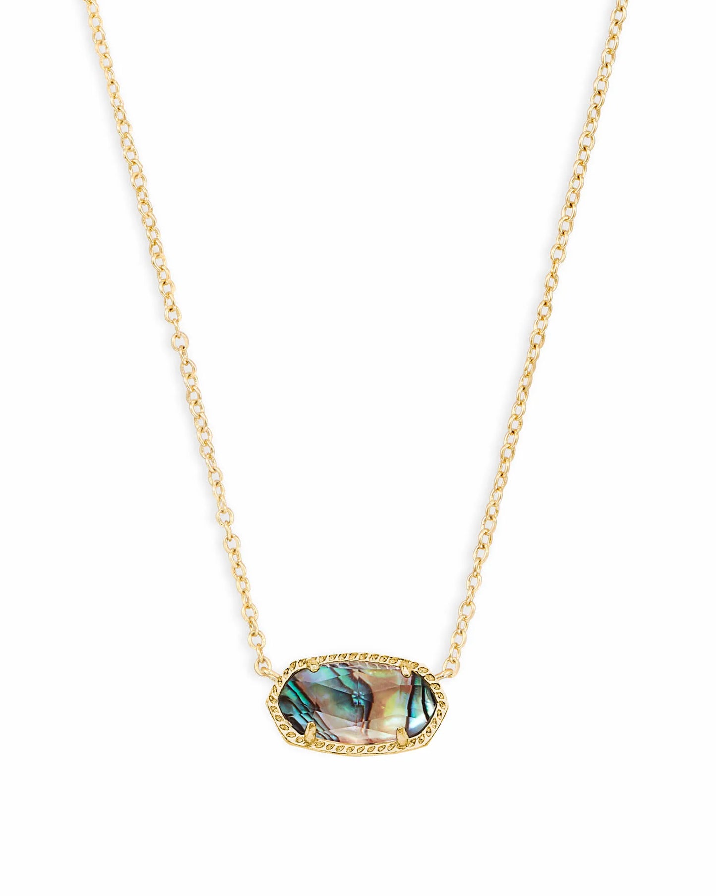 ELISA SHORT PENDANT NECKLACE in GOLD ABALONE SHELL
