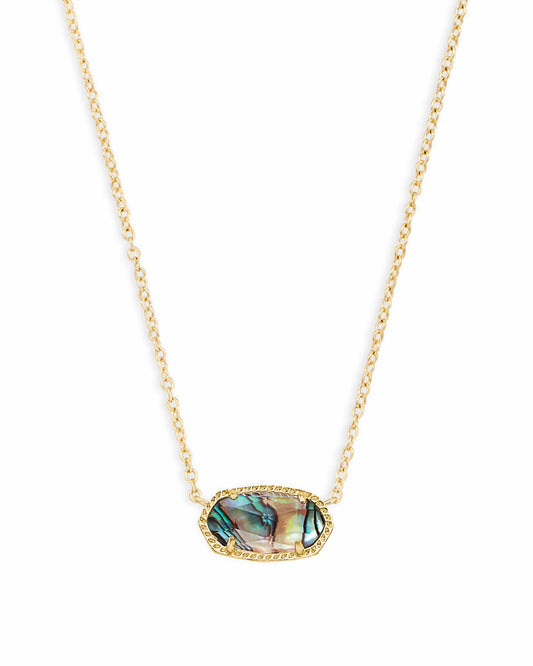 ELISA SHORT PENDANT NECKLACE in GOLD ABALONE SHELL