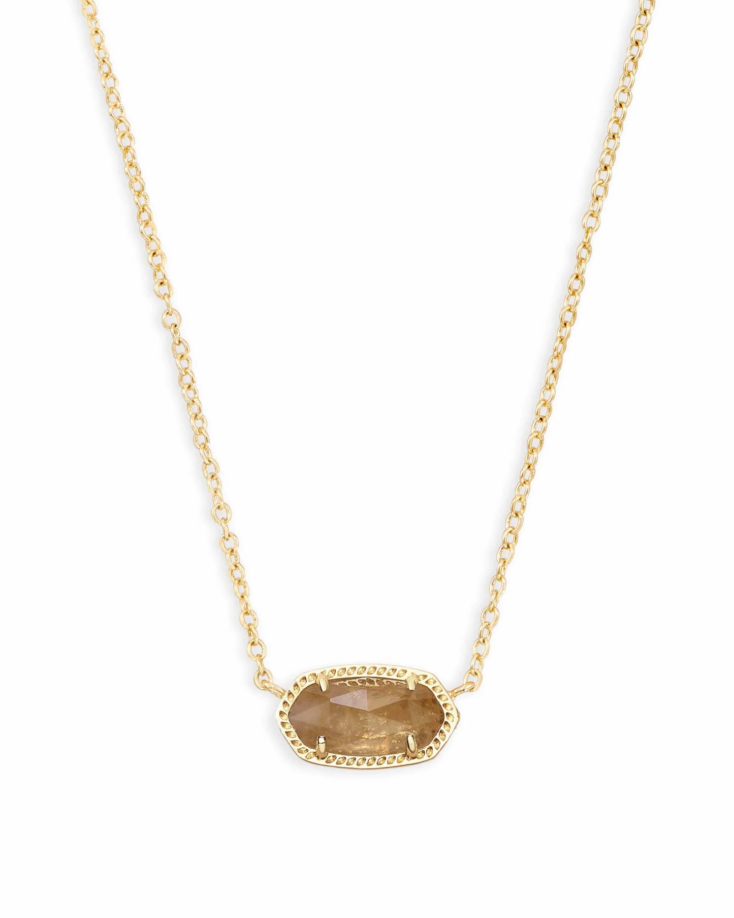 ELISA SHORT PENDANT NECKLACE in GOLD ORANGE CITRINE QUARTZ