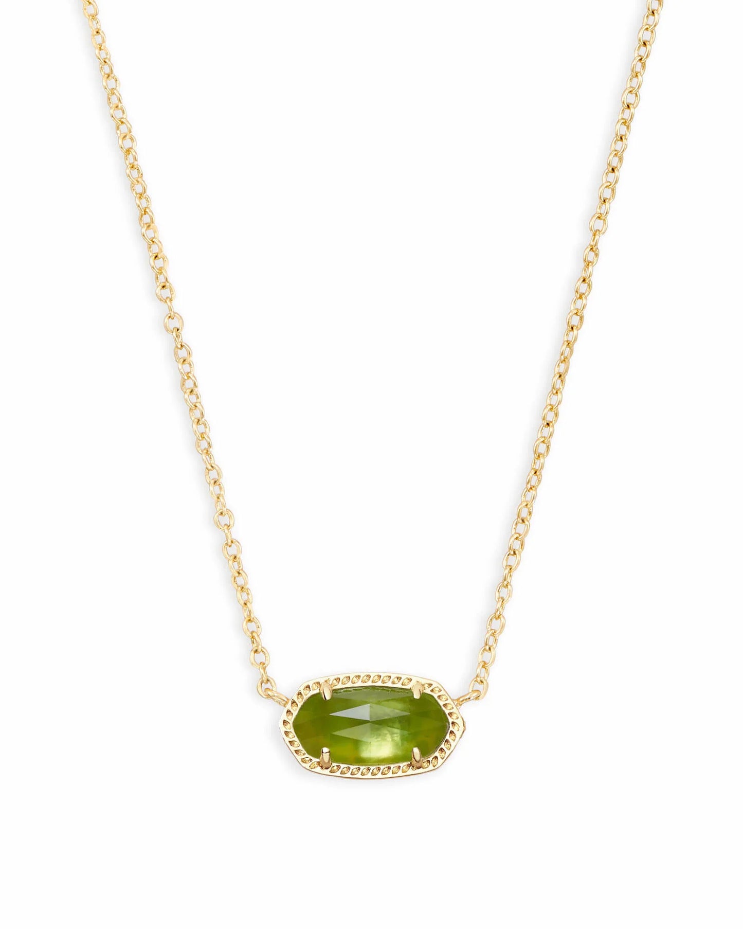ELISA SHORT PENDANT NECKLACE in GOLD PERIDOT ILLUSION