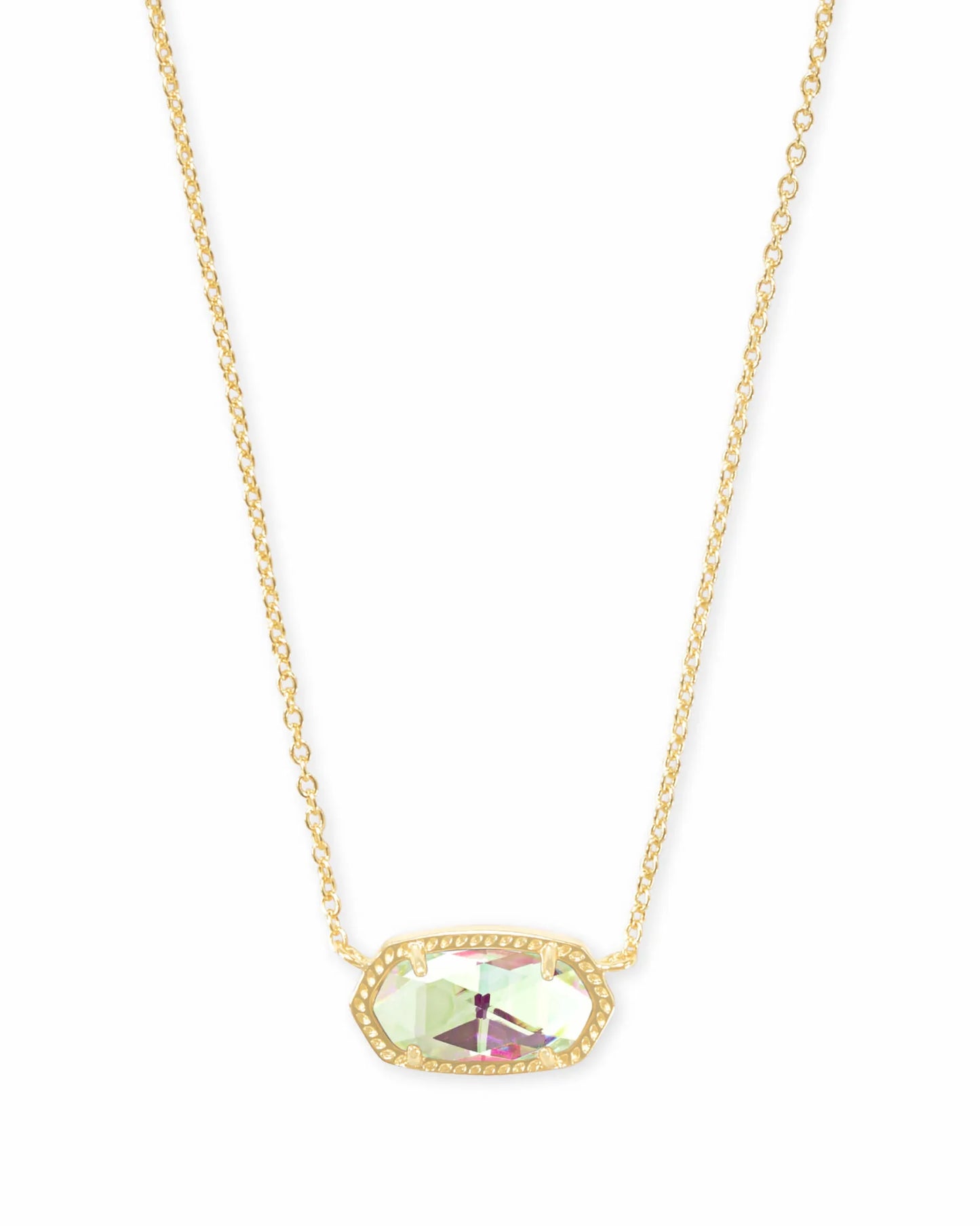 ELISA SHORT PENDANT NECKLACE in GOLD DICHROIC GLASS