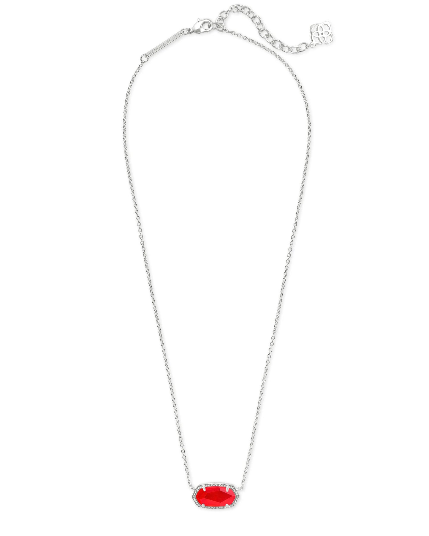 ELISA SHORT PENDANT NECKLACE in RHODIUM RED ILLUSION