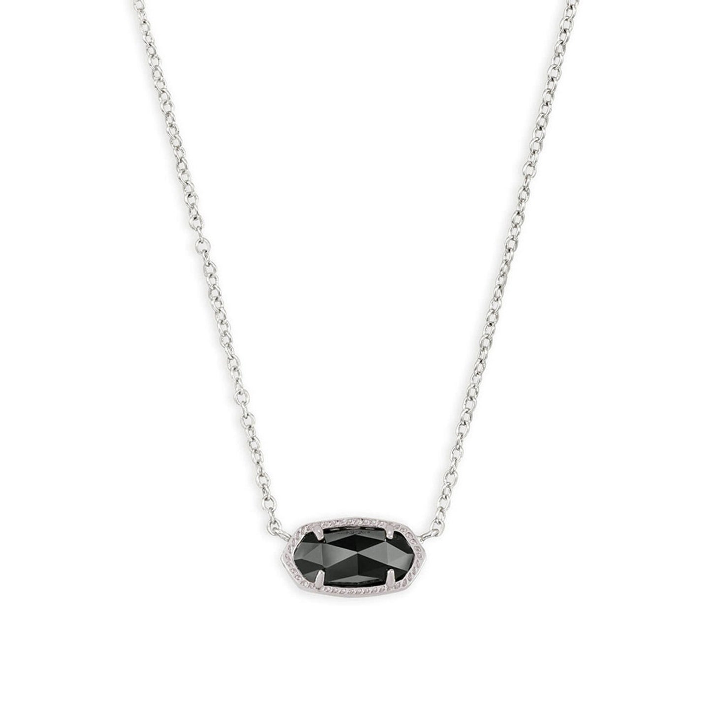 ELISA SHORT PENDANT NECKLACE in RHODIUM BLACK