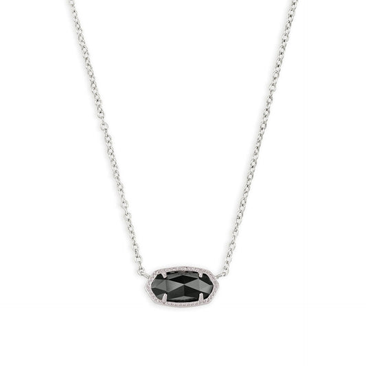 ELISA SHORT PENDANT NECKLACE in RHODIUM BLACK