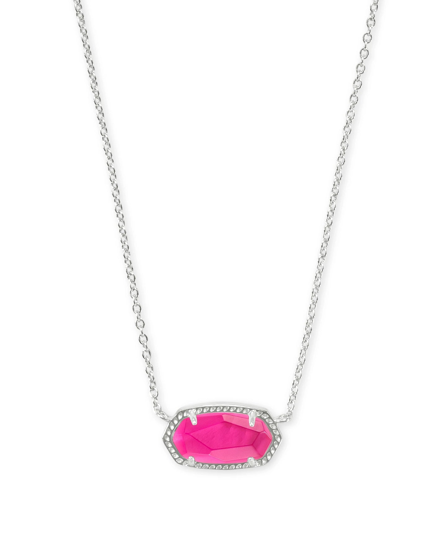 ELISA SHORT PENDANT NECKLACE in RHODIUM AZALEA ILLUSION