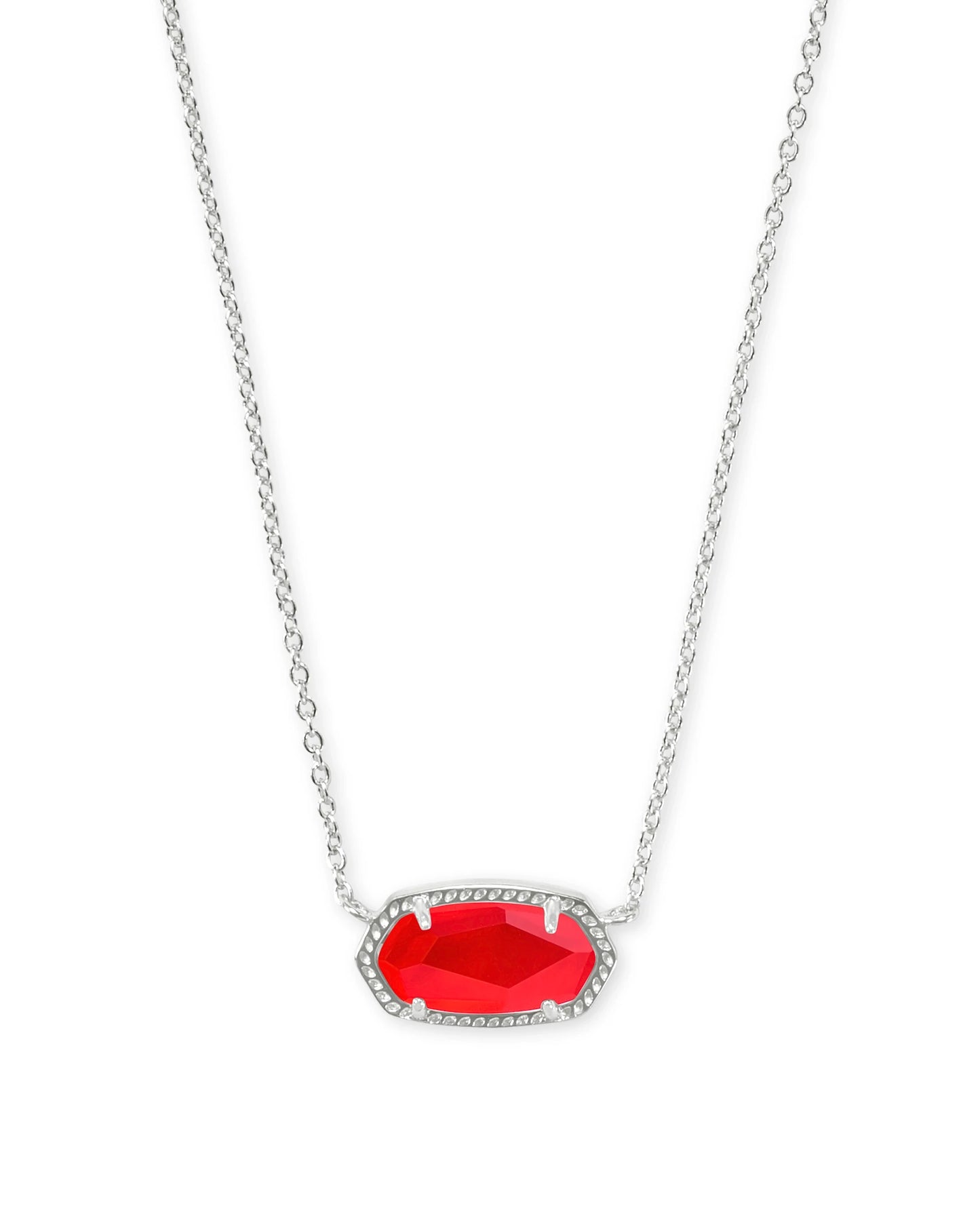 ELISA SHORT PENDANT NECKLACE in RHODIUM RED ILLUSION