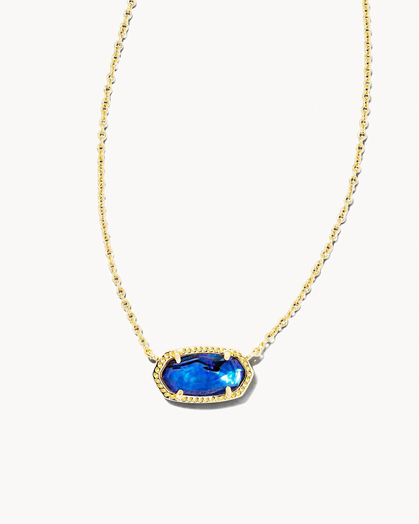 ELISA SHORT PENDANT NECKLACE in GOLD NAVY ABALONE