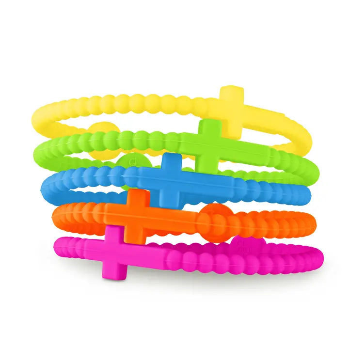 SILICONE JESUS BRACELETS PACK OF 5 MEDIUM